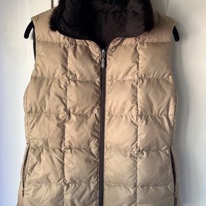 Moncler Reversible Fur Trimmed Puffer Vest